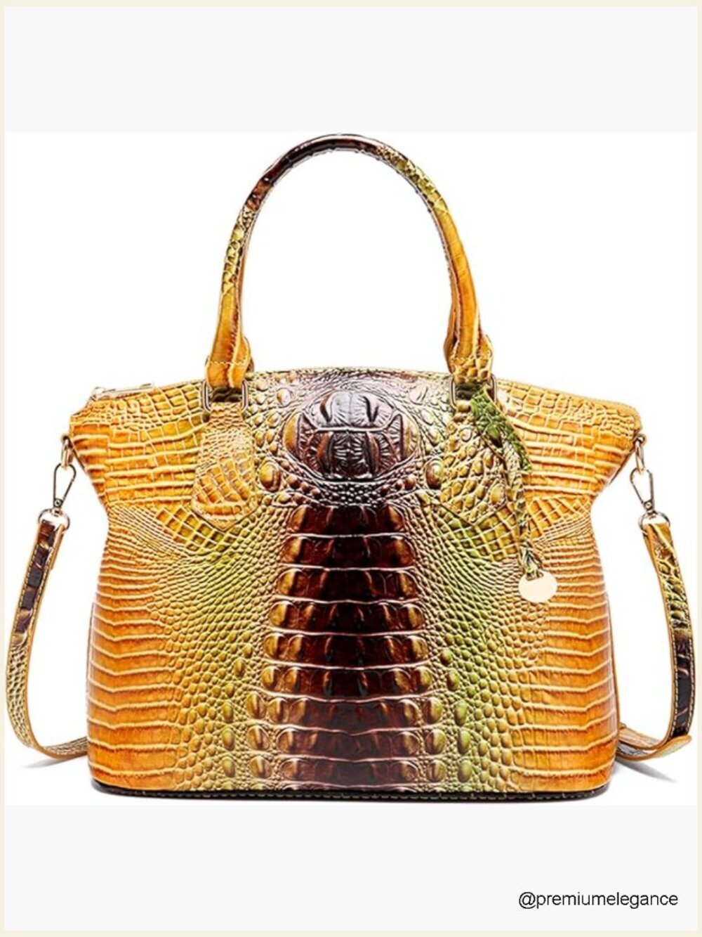 Embossed Croc Tote Satchel Crossbody Bag Faux Leather Ladies Handbag